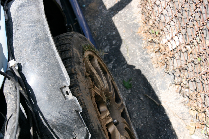 Illustration for article titled Subaru STI Hits Two Trees At Speed, Flips Twice, Everyone Survives!